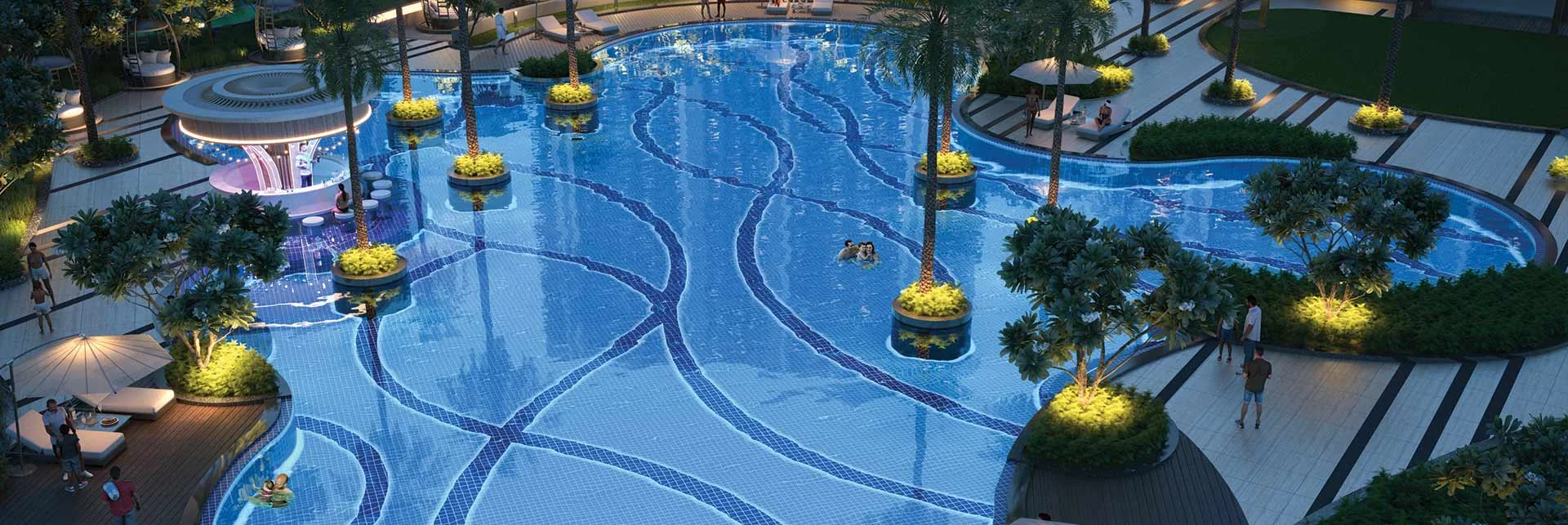Smartworld One DXP lagoon-style pool