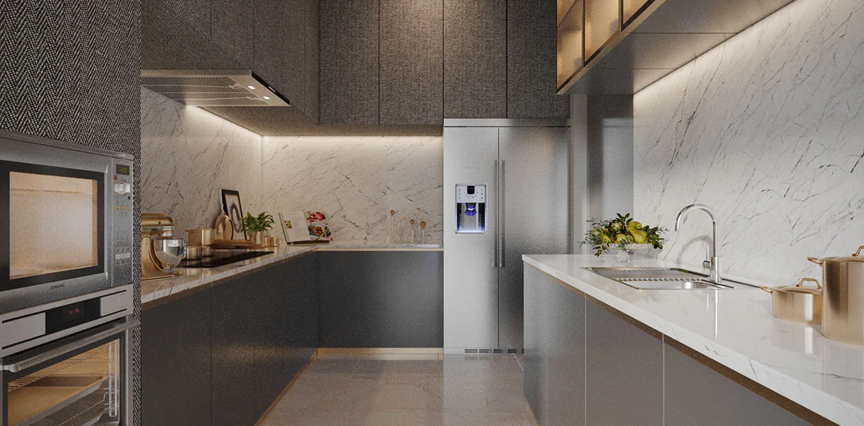 SmartWorld The Edition modular kitchen with stone surfaces